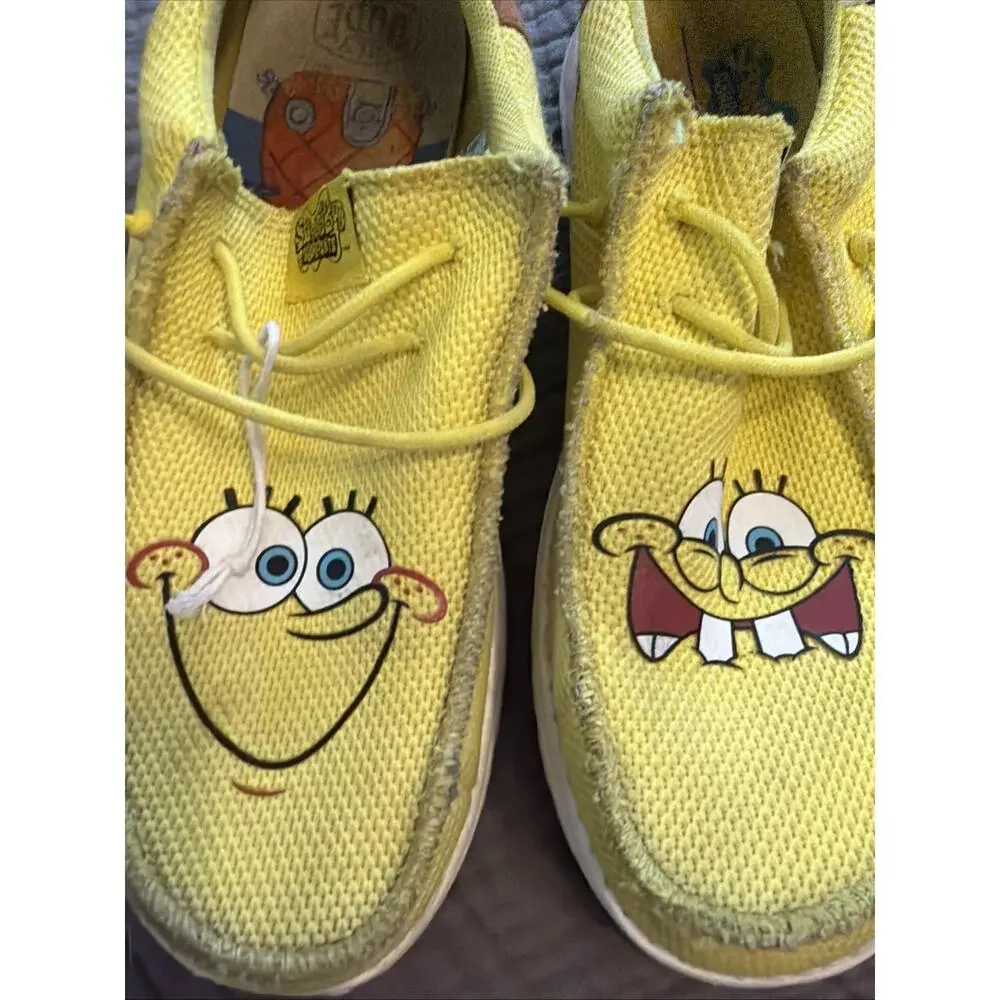 HEYDUDE x SpongeBob SquarePants Wally Funk Brown/Yellow Men’s Shoes Size 8 US